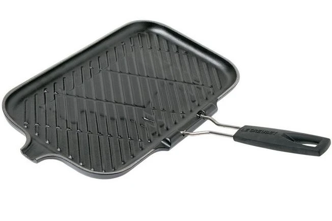 Le Creuset Grill Pan/skillet 36 Cm Black With Collapsible Handle 3 Le Creuset Grill Pan/skillet 36 Cm Black With Collapsible Handle