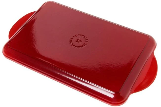 Le Creuset La Fonte Enamel Rectangular Grill Pan 32 Cm, Red 4 Le Creuset La Fonte Enamel Rectangular Grill Pan 32 Cm, Red - Image 2