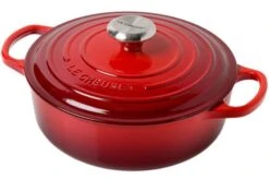 Le Creuset Signature Low Casserole 24 Cm, 3.1L Cherry Red