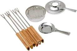 Le Creuset Fondue Set With Wooden Handles, 2L, Cherry Red -KNIVES AND TOOLS LC60612000602460 03 le creuset v201812