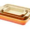 Le Creuset Oven Dishes 79161000900080 Set Of 3, Rectangular, Orange-red