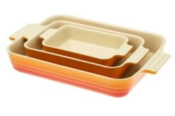 Le Creuset Oven Dishes 79161000900080 Set Of 3, Rectangular, Orange-red