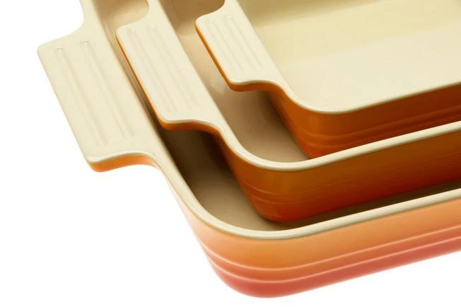 Le Creuset Oven Dishes 79161000900080 Set Of 3, Rectangular, Orange-red 5 Le Creuset Oven Dishes 79161000900080 Set Of 3, Rectangular, Orange-red - Image 3