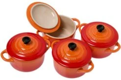 Le Creuset Les Céramiques Mini Cocotte Set 10 Cm, Orange-red