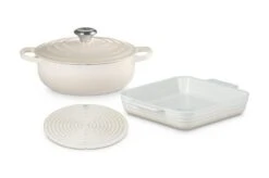 Le Creuset 2022 Set Meringue, Cast Iron Stoneware And Silicone, Pan Set