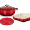Le Creuset 2022 Set Cerise, Cast Iron Stoneware And Silicone, Pan Set -KNIVES AND TOOLS XX 34943 02 LCG1000010601