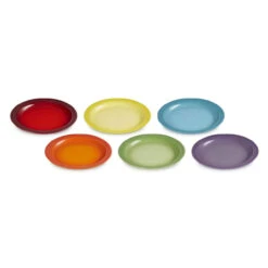 Le Creuset Stoneware Rainbow Set Of 6 Dinner Plates